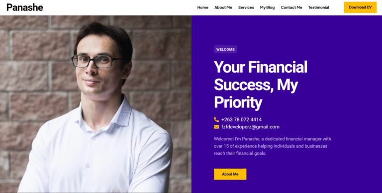 Personal CV Website Zimbabwe